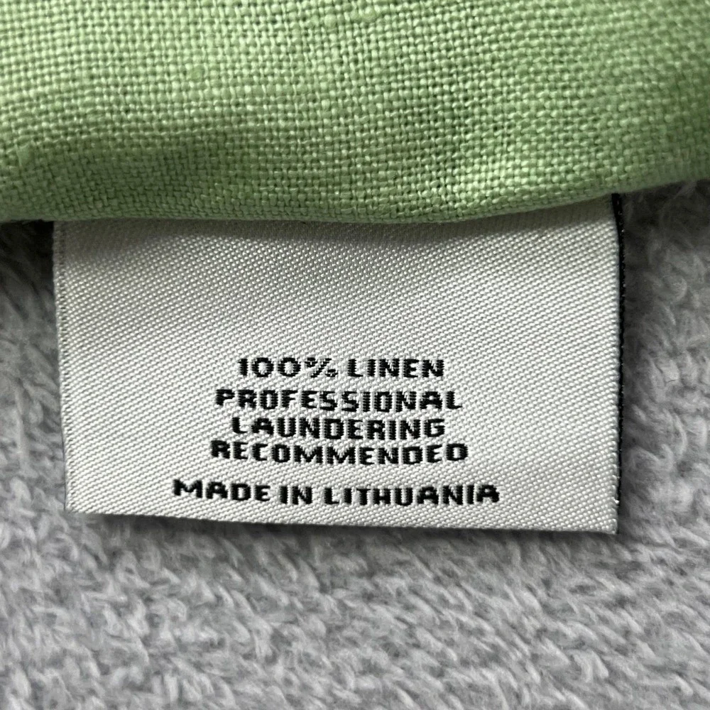 Bloomingdale's At Home 100% Linen Napkins Set of 6 Green Hemstitch Lithuania